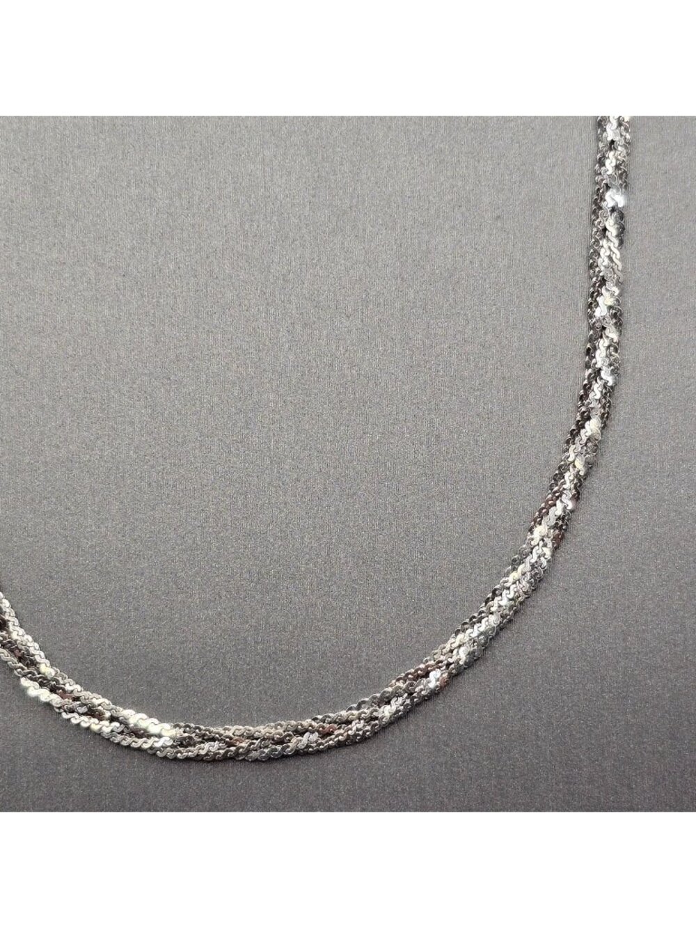 Vintage Danecraft Primavera Sterling Silver Braided Chain Necklace 18" 925 Italy